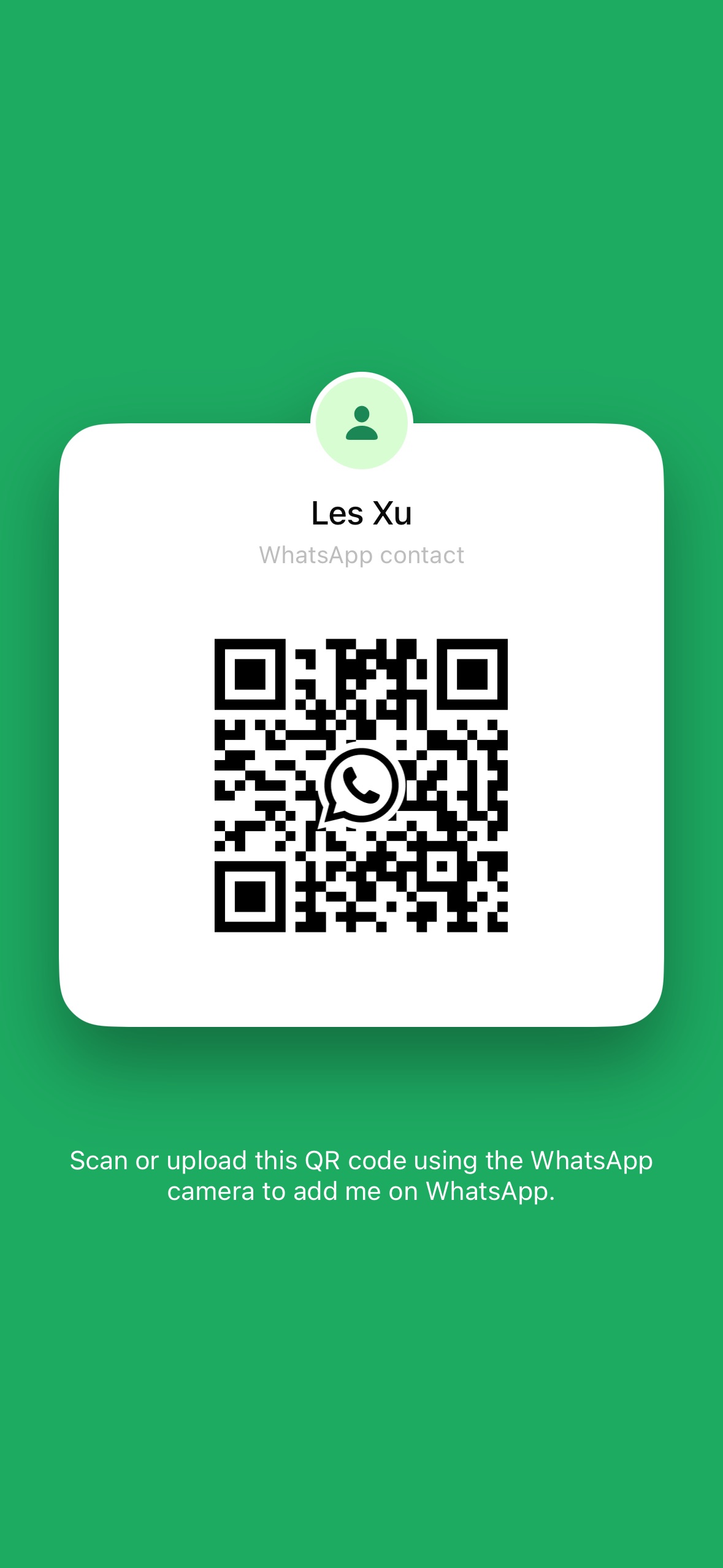 WhatsApp QR code for Business Lens contact